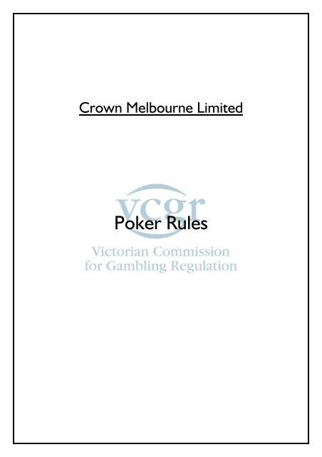  crown melbourne poker rules